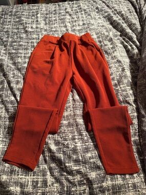 Women’s Orange Textured Stretch Pants
